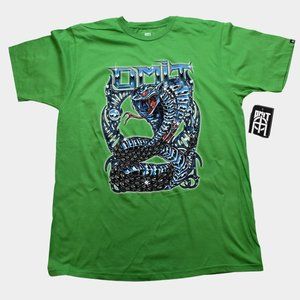 Omit Mens Ultimate Enemy Cobra Snake Graphic Green Tee Shirt New Large